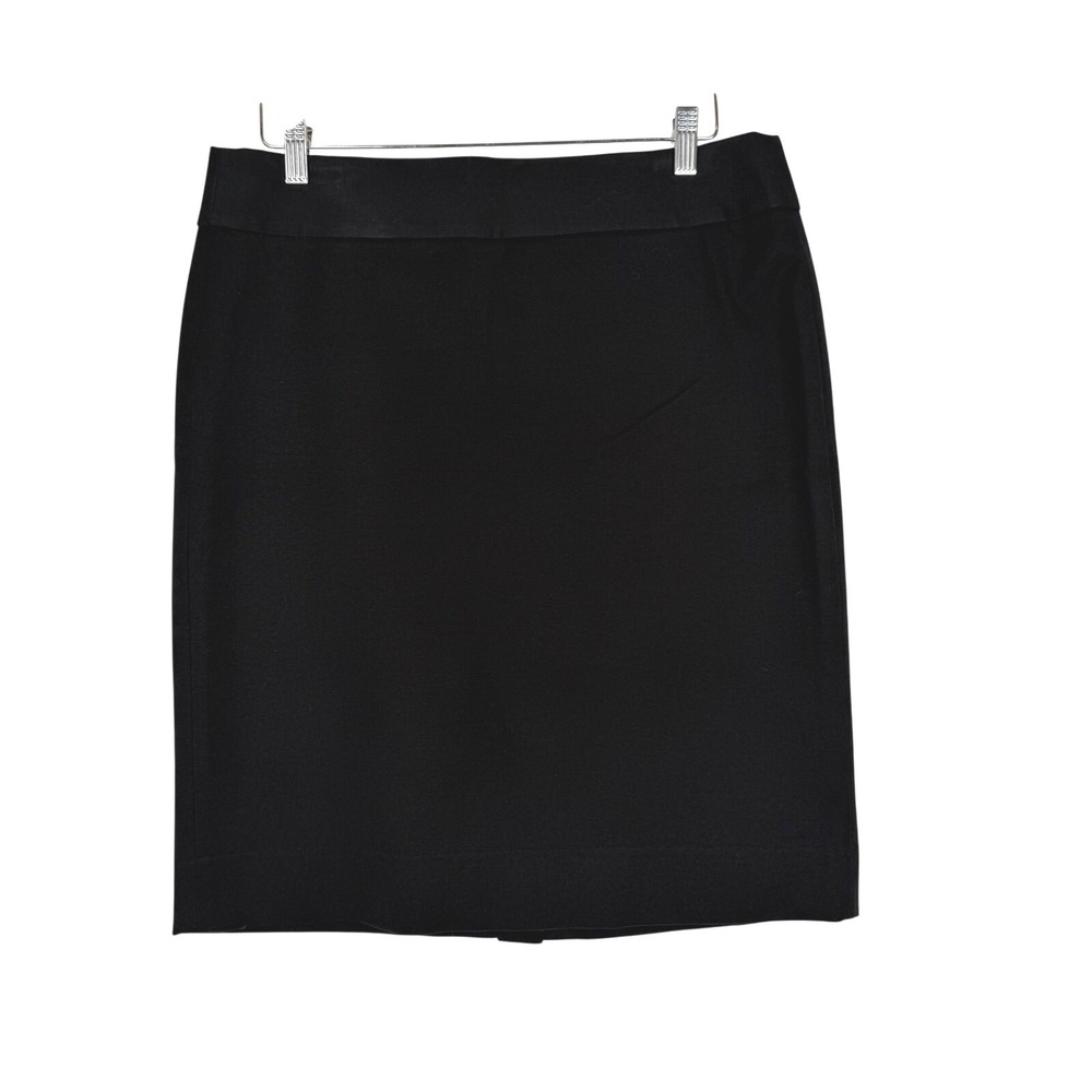 Banana Republic Sloan Skirt Women 12 Black Pencil Professional‎ Cotton Stretch